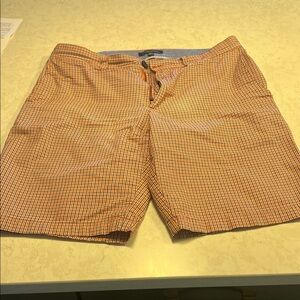 Banana Republic Orange Checkered Men's Flat Front Shorts